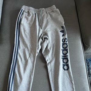 Mens adidas sweatpants Grey Black comfy Large